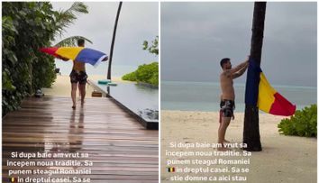 Artistul care a pus steagul României în fața cazării sale din Maldive: “Să se știe că aici stau românii!”