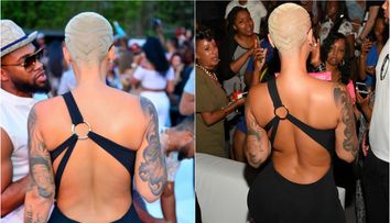 Amber Rose le-a oferit cea mai tare priveliste petrecaretilor dintr-un club. Cat de sexy e salopeta ei, vazuta din fata