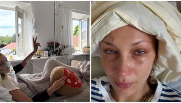 Bella Hadid și-a speriat fanii: a apărut cu lacrimi în ochi, cu o perfuzie în braț și cu un tub de oxigen pe patul de spital