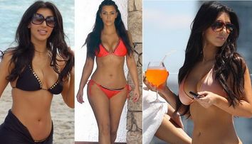 Femeile zic ca e grasa, barbatii o doresc cu disperare. Cele mai tari aparitii ale lui Kim Kardashian in costum de baie