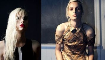 Andrej Pejic, modelul androgin, dat cu ruj rosu la prima lui sedinta foto pentru coperta unei reviste! FOTO