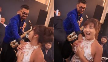 Armin Nicoară, cu mâna pe sutienul unei alte femei. Claudia Puican era și ea prezentă la nunta la care totul s-a întâmplat: „Așa rău s-a ajuns?”