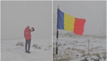 Locul din România unde a nins ca în povești, în luna august! Zăpada a atins câțiva centimetri FOTO