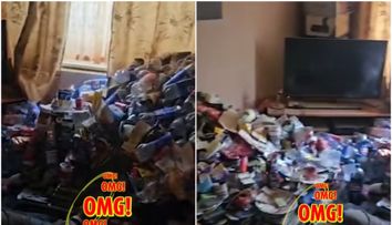 „Chiriași de coșmar!” Proprietarul a găsit 3.000 de sticle goale de suc și mâncare putrezită până la tavan: 140 de saci de gunoi au fost strânși în urma lor
