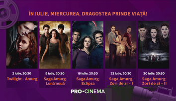 Saga Amurg revine la PRO CINEMA!  În iulie, maraton de filme americane, românești și franțuzești de neratat