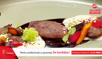 ARENA BUCĂTARILOR: Porumbel sous-vide cu cartofi mousseline și sos de vin roșu cu vișine