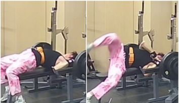 Incident șocant într-o sală de fitness! Momentul în care un bărbat este aproape strivit de o halteră de 145 de kilograme! Ce au surprins camere de supraveghere