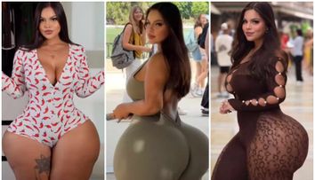 De la talie în sus e ca trasă prin inel, dar șoldurile sunt demne de Cartea Recordurilor. Influencerița cu cel mai mare posterior, imposibil de ignorat în public