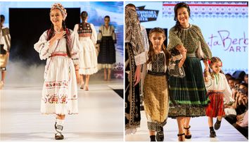 Două soliste de folclor, în premieră pe o scenă de modă! Cum au defilat Vlăduța Lupău și Olguța Berbec la Timișoara Fashion Week
