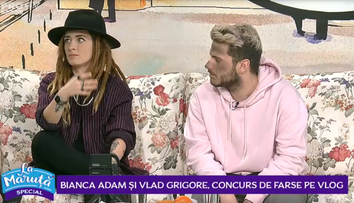 VIDEO Bianca Adam și Vlad Grigore, concurs de farse pe vlog