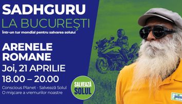 Sadhguru vine în România, într-un tur mondial pe motocicletă! Mesajul său e legat de salvarea solului
