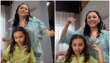 Andra, dans sincron cu fiica ei, Eva. Cele două fac senzație pe TikTok: clipul are deja peste 1 milion de vizualizări
