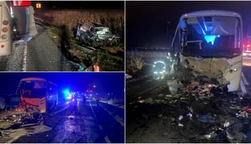 Un tânăr de 17 ani a murit într-un accident grav, după ce s-a urcat la volan fără permis de conducere! Un alt bărbat a murit și 21 de persoane au ajuns la spital