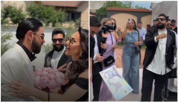 Cine sunt nașii lui Dani Stoian, fiul lui Florin Salam. Nașul a început să arunce cu bani imediat cum a sosit la nuntă: „Fără număr, fără număr!”