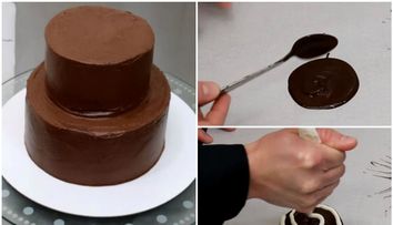 Trucul care te transforma intr-un chef veritabil. A folosit o metoda banala pentru a orna un tort intr-un mod original