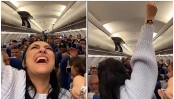 Andra a ridicat toți pasagerii dintr-un avion în picioare! Artista, virală pe net cu un clip de senzație