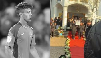 Moment sfâșietor la înmormântarea lui Luca Manolache, fotbalistul care a murit la doar 19 ani. Ce s-a întâmplat când sicriul cu trupul neînsuflețit al tânărului a fost scos din biserică: „Nu mai poate tati, băiatul meu...”