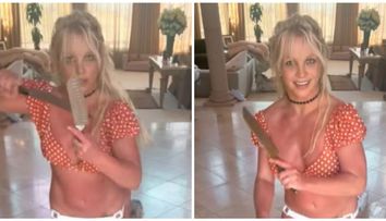 VIDEO Britney Spears și-a îngrozit fanii după ce s-a filmat când dansa cu două cuțite în mâini