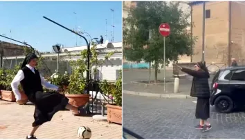 Călugărița din România care a devenit virală la Roma, după ce a dirijat traficul. E o fostă jucătoare de fotbal