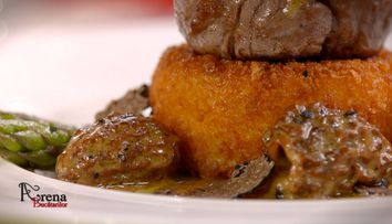 ARENA BUCĂTARILOR: Tournedos Rossini cu mușchiuleț de mânzat, foie-gras și Camembert