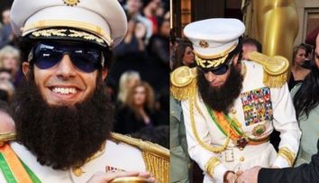 Gestul socant al lui Borat - Sacha Baron Cohen. Actorul a fost dat afara de pe covorul rosu de la Oscar