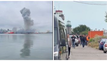 Momentul în care a explodat drona marină din Portul Constanța a fost filmat. VIDEO