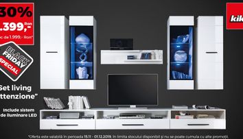 BLACK FRIDAY 2019. Kika a inclus în oferta de Black Friday şi seturi de mobilier pentru living
