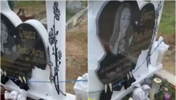 Descoperire înfiorătoare la mormântul victimei lui Emil Gânj. Rudele au găsit un lanț și ciorapi atârnați de piatra funerară VIDEO