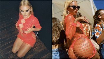 Alexandra Stan, într-un costum de baie minuscul, acoperită cu o rochie de plasă. Cum a fost surprinsă de ziua ei de naștere