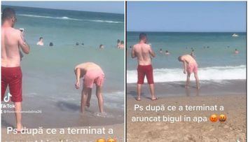 Gest scandalos surprins de o femeie pe o plajă din Costinești. Ce făcea un bărbat la malul mării