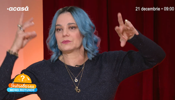 Maia Morgenstern la Întrebarea Mesei Rotunde: ”Când perucile zboară, rămân cu părul cărunt. Îl las cărunt ca să mă întâlnesc în oglindă cu mama”