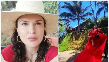 Monica Bîrlădeanu, apariție splendidă în rochie roșie pe un leagăn: „Am ajuns în Bali cu toata familia”