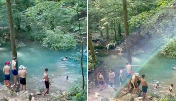 Laguna Albastră a României a devenit ștrand. Turişti surprinşi când se scaldă în apele protejate ale lacului Ochiul Bei
