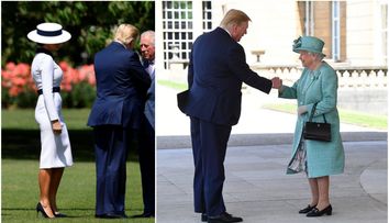 Donald Trump s-a întâlnit cu Regina. Președintele a încălcat din nou protocolul