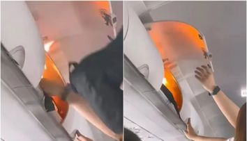 Momente de panică la bordul unui avion. O baterie portabilă a explodat în compartimentul de bagaje. Ce au surprins pasagerii VIDEO