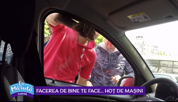 VIDEO S-au transformat din buni samariteni în hoț de mașini. Farsa a la Măruță a provocat emoții