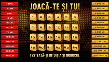 Jocul Batem palma? e aici! Intră și tu și distrează-te dezvăluind sumele care se ascund în cutiile roșii!