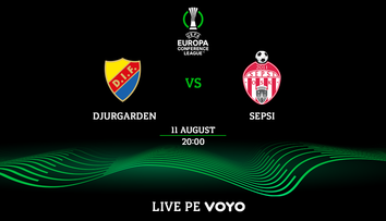 Djurgarden - Sepsi se vede pe PRO ARENA și VOYO! Meciul se joacă pe 11 august 2022, de la ora 20.00
