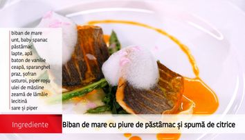 Biban de mare cu piure de pastranac si spuma de citrice 