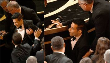 Oscar 2019: După ce a luat Oscarul pentru cel mai bun actor, Rami Malek a căzut de pe scenă