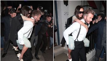 Dezmăț total de ziua Victoriei Beckham: nu s-a mai putut ține pe picioare și a fost cărată în cârcă de David Beckham
