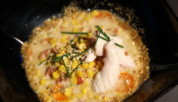 Reteta Iulian Sirbu: Corn chowder cu calamari
