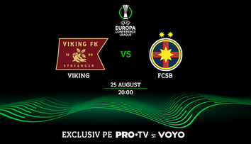 Calificarea se joacă pe PRO TV și VOYO! Meciul Viking – FCSB, live pe 25 august 2022, de la ora 20.00