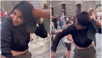 Vacanță în Florența transformată în coșmar! Scandal monstru în Piața San Lorenzo, după ce o femeie a fost acuzată de furt VIDEO