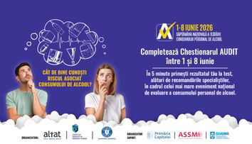(P) Săptămâna Naţională a Testării AUDIT revine în România, între 1-8 iunie 2026