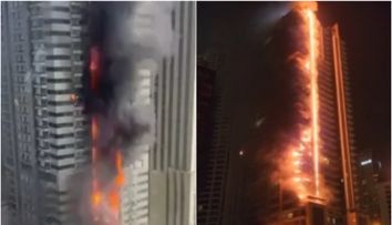 O clădire din Dubai a luat foc în toiul nopții! Mii de oameni au fugit de flăcări, speriați că ar putea să își piardă viața. Momentul izbucnirii incendiului a fost filmat. VIDEO