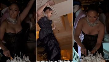 Jennifer Lopez, dans pe mese la petrecerea aniversară pe care i-a organizat-o românca Anastasia Soare. Cum a fost filmată diva latino la aproape 57 de ani