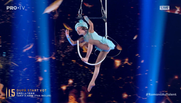 Românii au talent, 15 mai 2026, a doua semifinală LIVE. Anastasia Horbatsevych a sfidat gravitația într-un număr impresionant și i-a hipnotizat pe jurați: „Am vrut să îți mai dau un Golden Buzz”