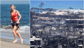 O blondă celebră de la Hollywood se relaxează în Maui, la câțiva kilometri de orașul devastat de furtună și incendii