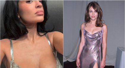 Kylie Jenner, pusă la zid după ce a purtat la Golden Globes rochia lui Liz Hurley din anii ’90. Mai mult, a rupt-o la eveniment